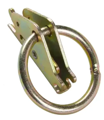 Castle Golden Carbon Steel E Track Hooks with Round Ring for Ratchet Straps and Fittings