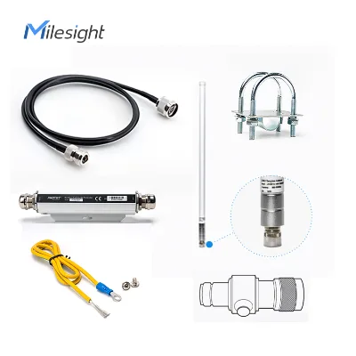 Milesight GA01 LoRaWAN Fiberglass Antenna with GL01 GL02 Lightning Protection Kit for UG67 Gateway