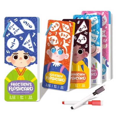 Educational Learning Tool for School Supplies, Funny Math Game Cards for All Fractions, Kids Fraction Flashcards Manufacturer