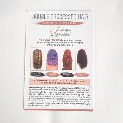 Logo Print Packaging Gift Hair Care Card Custom Printed Luxury Hair Extension Greeting Card Hair Salon Instruction Guide Card
