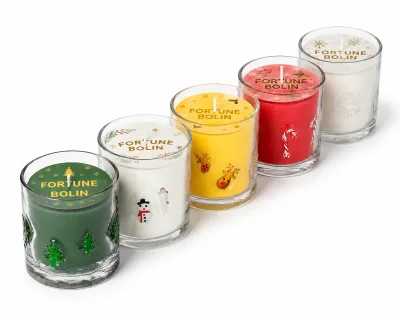 Wholesale Custom Halloween Handmade Long-lasting Luxurious Transparent Aroma Glass Jars Festival Festival Candles