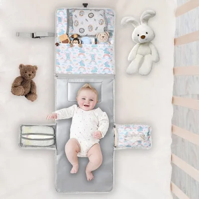 Portable Lightweight Outdoor Travel Infant Mat With Storage Compartments Custom Logo OEM ODM