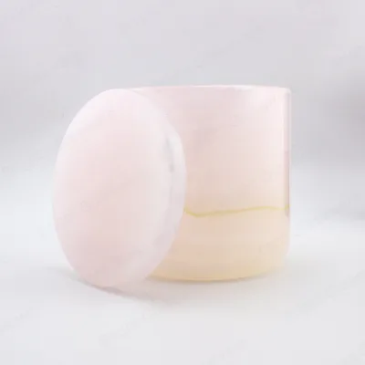 Luxury Pink Onyx Candle Jars Marble Candle Holder With Lid for Candle Collection