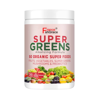 Super Greens Supplement 300G Supports Focus and boost Energy Levels for Men and Women Organic Super Greens Plant Extracts