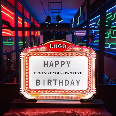 RICHSHINING Customized Acrylic Message Board Light Led Interchangeable Letters Christmas Easter Graduation Occasions