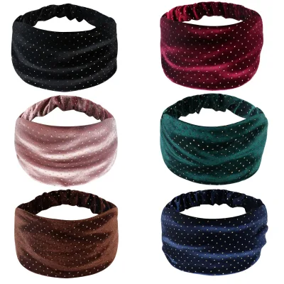 Wide Headbands for Women Black Stylish Thick Hair Wraps Boho Large African Sport Yoga Turban Yoga Accessories