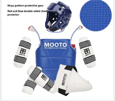 High Standard Custom Logo Taekwondo Uniform Protector Taekwondo Arm Shin Chest Head Groin Guard Sparring Gear Taekwondo Bag Set