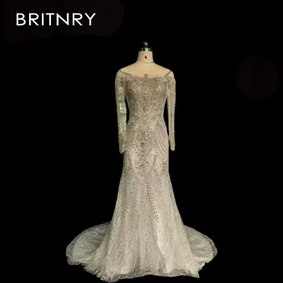 Anti-static Lace Beaded Wedding Dress High-End Elaborately Crafted Custom Evening Gown French-Style
