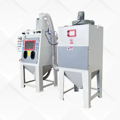 CE/OSHA Compliant Twin-Gun Sandblaster Simultaneous Processing 500+ Screws Per Batch Clean Glass Beads Steel Shot