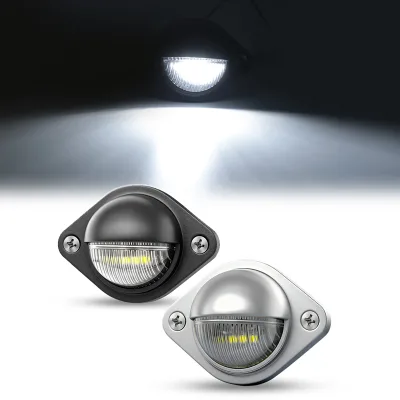 LED Car License Number Plate Light White Rear License Side Light 12V 24V for Truck Trailer Waterproof IP65 6000K White Light