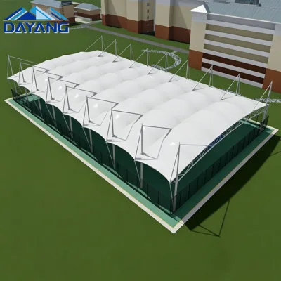 PVDF/PVC Membrane Structure Sunshade for Pickleball Court Indoor Facility High Tensile Turnkey Solution
