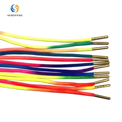 Custom White & Colorful Shoe Laces with Rainbow Bulk Wholesale Featuring Metal Tips for Shoelace Tip