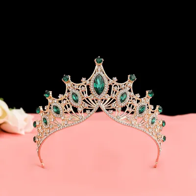 2026 Luxury Bridal Hair Jewelry Tiara and Crown Copper and Zircon Birthday Crown for Kids