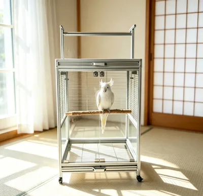 Lightweight Movable Household Parrot Villa 2020 Aluminum-Profile Tempered-Glass Cage With Flat Base