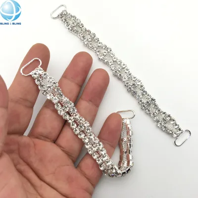 15cm Swimwear Crystal Trim Rhinestone Bikini Connector Chain for Competition Bodybuilding Swimsuit Beachwear Accessories