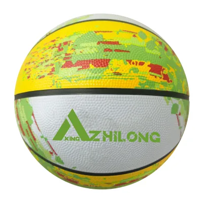 Full print size7 rubber basketball high rubber content custom logo color channel outdoor indoor
