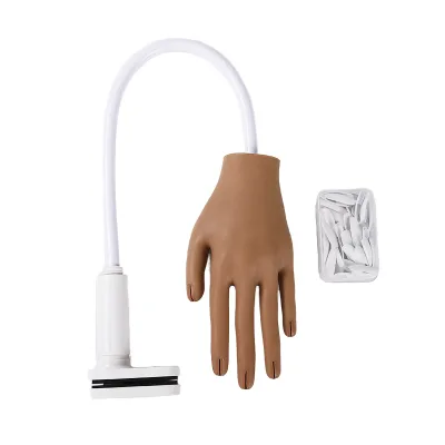 Professional Manicurist Practice Model Realistic Flexible Silicone Hand Acrylic Nails for Beauty Training Model Made Plastic