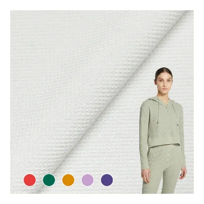 Custom Design Stretch White Poly Waffle Knit Fabrics, China Manufacturers Soft Lyocell Spandex Waffle Fabric for Clothing/