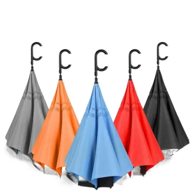 double sided umbrella Hand Free Semi-Automatic Double layer Umbrella Sunny and Rainy Reverse Golf Paraguas