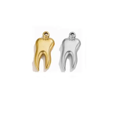 Stainless Steel Metal Tooth Pendant for Necklace Tooth Teeth Charms