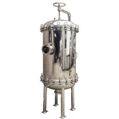 Huatai 304 Stainless Steel Precision Well Water Filter Former Industrial Multi-Bag Filter Bearing 500L Capacity 1 Year Warranty