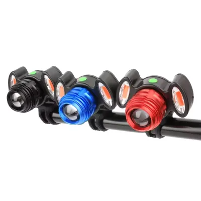 Hot-selling Waterproof USB Charging Bicycle Headlights, Multi-gear Adjustment Aluminum Three-head Headlights