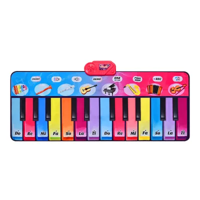 180*77.5cm Piano Mat Dance Pad Kids Musical Toy 24 Keys Adult Simulation Piano Blanket Keyboard Dance Mat