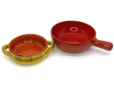 Handle Stoneware Soup & Baking Dish Terracotta Casserole Dish with Comfortable Grip