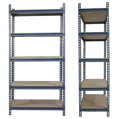 5 Tier Storage Shelving Rivet Boltless Shelving With MDF Board and Light Duty Metal Boltless Rivet Shelve Angle Steel Rack