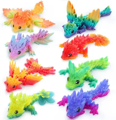 Customizable Reinforced Structure Eco Friendly Fantasy Inspired Desk Decor Mini Dragon 3D Printing
