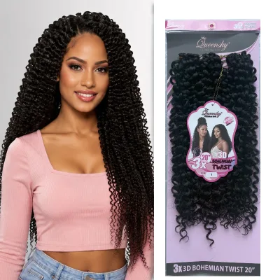 Vietnamese Virgin High Temperature Fiber Crochet Extensions Machine Double Weft Super Double Drawn Ends