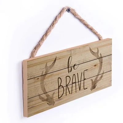 Custom Personalized Solid Wood Sign Blank Rustic Wall Plank Panels Wedding Sign With Rope Hanger