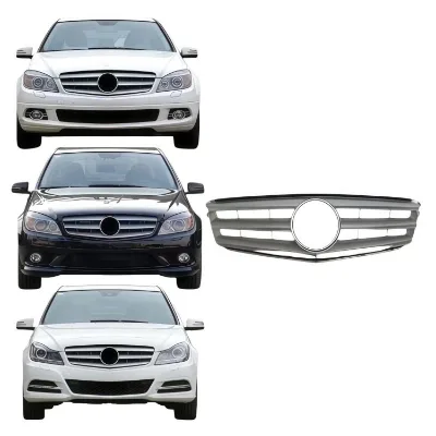 Hot Sale Modified All-black China Network Large Standard Grille for the Old Mercedes-Benz C-Class 08-14 W204C180C260C200