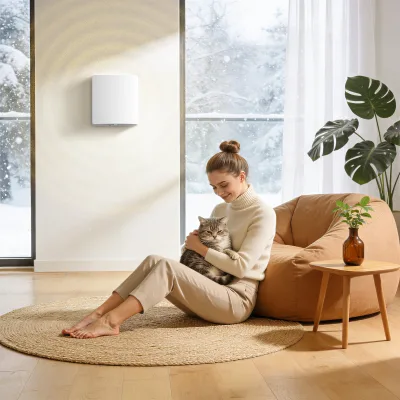 Heat Recovery Ventilator 200V 300W Heater ERV System Tuya App Control VMC Double Flux Flexible Energy Saving Residential Air