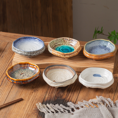5 Inch Ceramic Sauce Irregular Dish Kitchen Seasoning Tableware Condiment Dishes Dipping Bowl for Snack Serving Dish