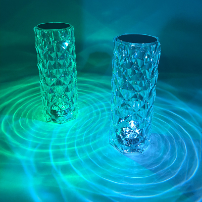 Crystal Touch Control Color Changing Light Romantic Bar Atmosphere Lamp Acrylic USB Table Lamp Rechargeable Night Light