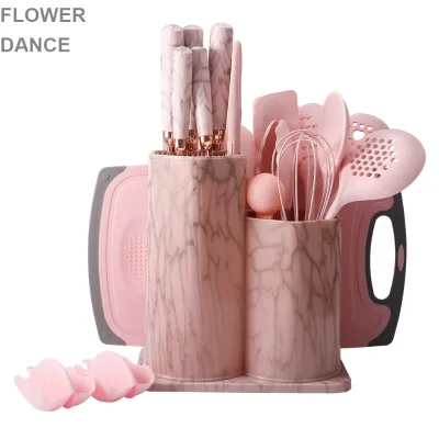 Premium Kitchen Silicone Cooking Utensils Set With Kitchen Knife Set