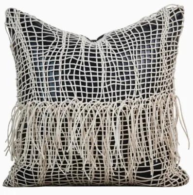 Modern Cream Style Hand Woven Pillow Model Room Living Room Sofa Cushion Hotel Soft Decoration Light Luxury Pillow Wholesale