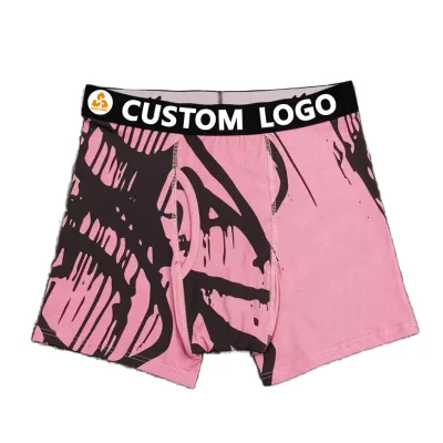 Seamless Custom logo Cotton  Breathable Sports Boxers Moisture-wicking Stretch Waistband for Men Underwear Daily Wear