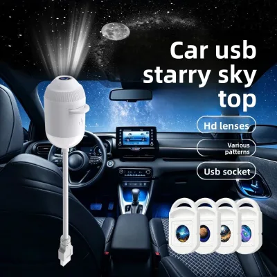 USB Starry Sky Projection Lamp Romantic Night Light for Car Interior Home & Bedroom Milky Way Atmosphere Light