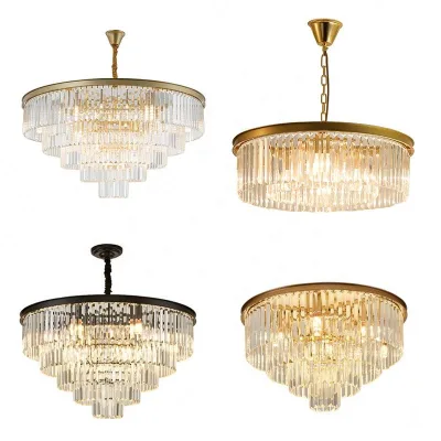 High Quality LED Nordic Modern Crystal Chandelier with White Shade for Living Room Lighting