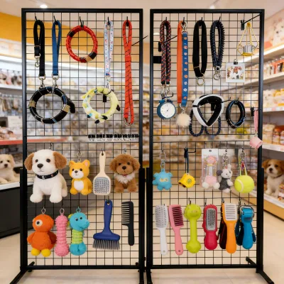Freestanding Grid Panel Display Rack Heavy Duty Metal Wire Mesh Shelf for Boutique Craft Show Home Storage