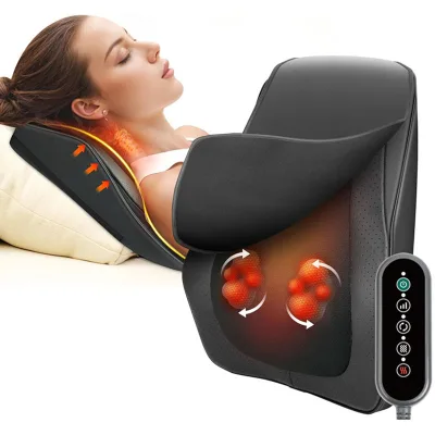 Kneading Battery Operated Musical Timing Electric Massager Multifunction Waist Back Thigh Heating Vibration Massage Cushion