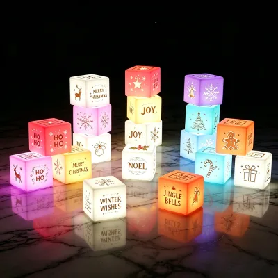 LED Light Cube Remote Control RGB Color Changing Cube Lamp Custom Color Decor LED Cube Light Custom Design Christmas Lights