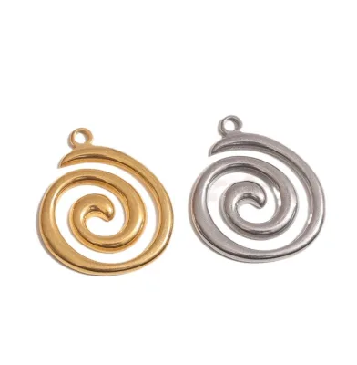Stainless Steel Metal Vortex Pendant for Necklace Spiral Swirl Charms for DIY Earrings