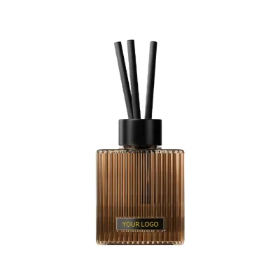 High Quality Multi-Colored Striped Glass for Reed Diffuser Set with Fragrance Oil Perfume Gift