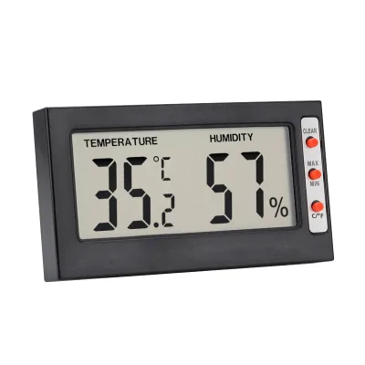 Digital Display Thermometer Hygrometer for Home Reptile Aquarium Monitoring Mini Wireless ABS Thermometer