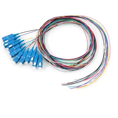 SC/UPC SM 9/125 0.9mm G652D 1M Sc Fiber Pigtail Singlemode Optical 12colors Pigtails