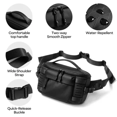 Crossbody Sling Backpack Travel Adjustable Shoulder Straps Water Bottle Bag