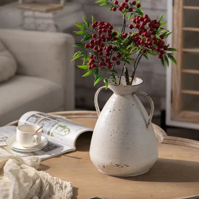 2025 New Iron Vase Flower Vase Light Luxury and High-end Creative Vase Decoration Home Decoration Ornaments